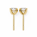 14K White Gold IGI Certified Round Solitaire Stud Earrings, 4 Prong, D-E Color, VVS/VS Clarity