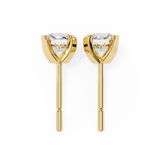 14K White Gold IGI Certified Round Solitaire Stud Earrings, 4 Prong, D-E Color, VVS/VS Clarity