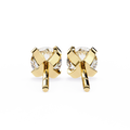 14K White Gold IGI Certified Round Solitaire Stud Earrings, 4 Prong, D-E Color, VVS/VS Clarity