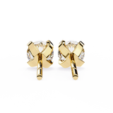 14K White Gold IGI Certified Round Solitaire Stud Earrings, 4 Prong, D-E Color, VVS/VS Clarity