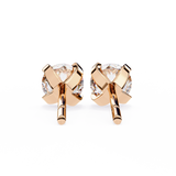 14K White Gold IGI Certified Round Solitaire Stud Earrings, 4 Prong, D-E Color, VVS/VS Clarity