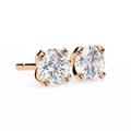 14K White Gold IGI Certified Round Solitaire Stud Earrings, 4 Prong, D-E Color, VVS/VS Clarity