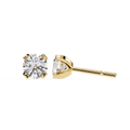 14K White Gold IGI Certified Round Solitaire Stud Earrings, 4 Prong, D-E Color, VVS/VS Clarity