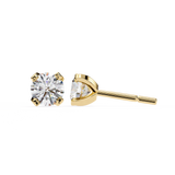 14K White Gold IGI Certified Round Solitaire Stud Earrings, 4 Prong, D-E Color, VVS/VS Clarity