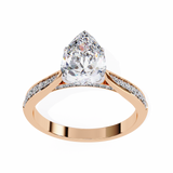 14k IGI certified pear ring with E-F color VVS-VS clarity diamonds 110