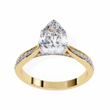 14k IGI certified pear ring with E-F color VVS-VS clarity diamonds 110