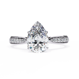 14k IGI certified pear ring with E-F color VVS-VS clarity diamonds 110