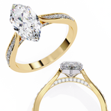 14k IGI certified marquise ring with E-F color VVS-VS clarity diamonds 111