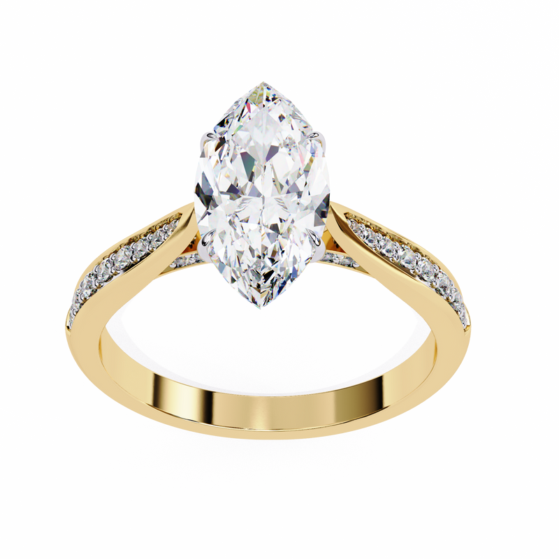 14k IGI certified marquise ring with E-F color VVS-VS clarity diamonds 111