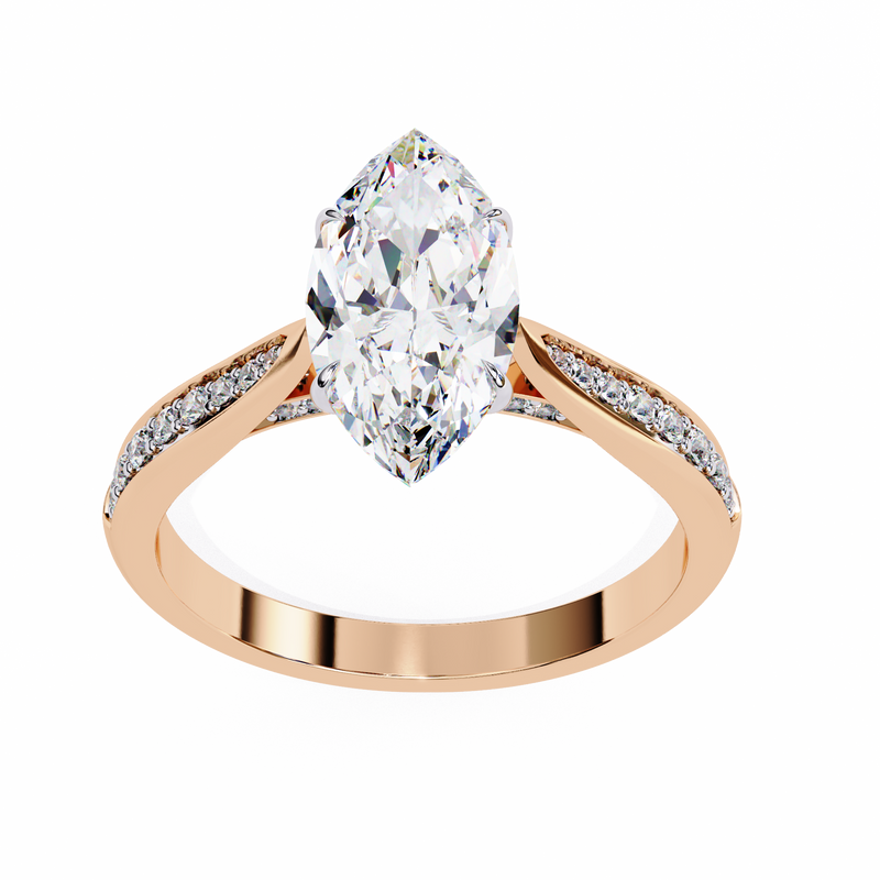 14k IGI certified marquise ring with E-F color VVS-VS clarity diamonds 111