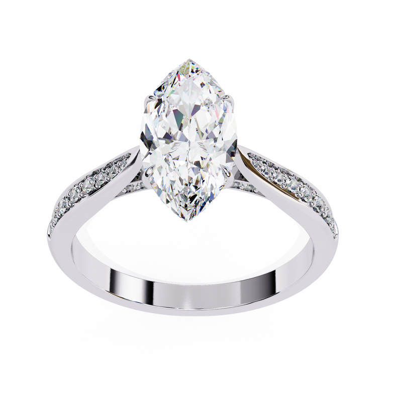 14k IGI certified marquise ring with E-F color VVS-VS clarity diamonds 111