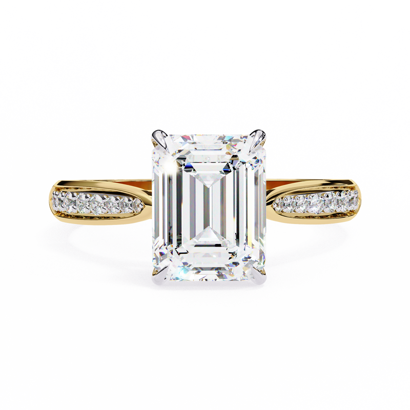 14k IGI certified emerald ring with E-F color VVS-VS clarity diamonds 112