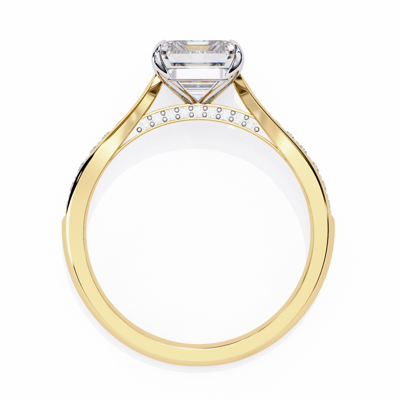 14k IGI certified radiant ring with E-F color VVS-VS clarity diamonds 113
