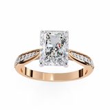 14k IGI certified radiant ring with E-F color VVS-VS clarity diamonds 113