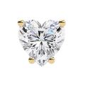 14K White Gold IGI Certified Heart Shape Solitaire Stud Earrings, 4 Prong, D-E Color, VVS/VS Clarity