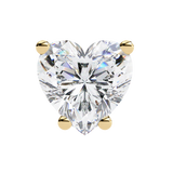 14K White Gold IGI Certified Heart Shape Solitaire Stud Earrings, 4 Prong, D-E Color, VVS/VS Clarity