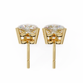 14K White Gold IGI Certified Heart Shape Solitaire Stud Earrings, 4 Prong, D-E Color, VVS/VS Clarity