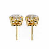 14K White Gold IGI Certified Heart Shape Solitaire Stud Earrings, 4 Prong, D-E Color, VVS/VS Clarity