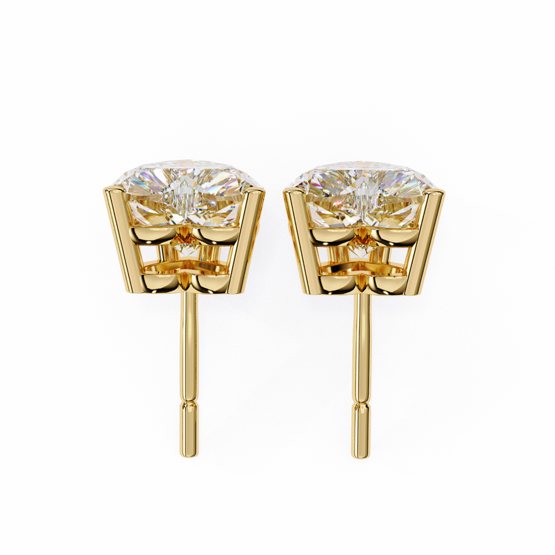 14K White Gold IGI Certified Heart Shape Solitaire Stud Earrings, 4 Prong, D-E Color, VVS/VS Clarity