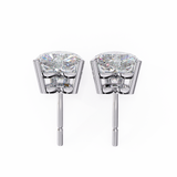 14K White Gold IGI Certified Heart Shape Solitaire Stud Earrings, 4 Prong, D-E Color, VVS/VS Clarity