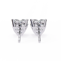14K White Gold IGI Certified Heart Shape Solitaire Stud Earrings, 4 Prong, D-E Color, VVS/VS Clarity