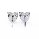 14K White Gold IGI Certified Heart Shape Solitaire Stud Earrings, 4 Prong, D-E Color, VVS/VS Clarity