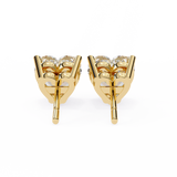 14K White Gold IGI Certified Heart Shape Solitaire Stud Earrings, 4 Prong, D-E Color, VVS/VS Clarity
