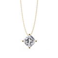 14K White Gold IGI Certified Cushion Cut Diamond Solitaire Pendant – D-E Color, VVS–VS Clarity, Pass Through Design
