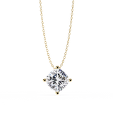 14K White Gold IGI Certified Cushion Cut Diamond Solitaire Pendant – D-E Color, VVS–VS Clarity, Pass Through Design