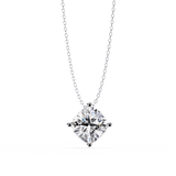 14K White Gold IGI Certified Cushion Cut Diamond Solitaire Pendant – D-E Color, VVS–VS Clarity, Pass Through Design