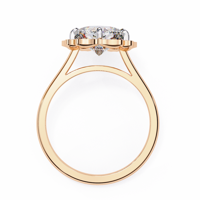 14k IGI certified cushion ring with E-F color VVS-VS clarity diamonds 115