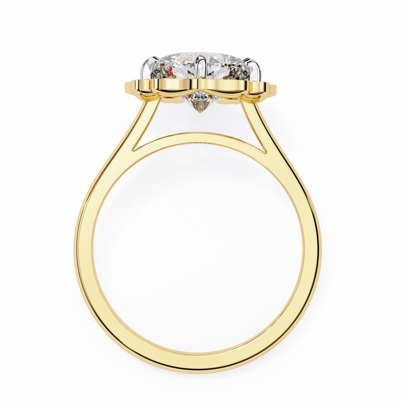 14k IGI certified cushion ring with E-F color VVS-VS clarity diamonds 115