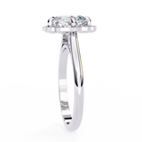 14K Gold Lab Grown Diamond Cushion Halo Engagement Ring, E–F Color, VVS–VS Clarity