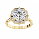 14K Gold Lab Grown Diamond Cushion Halo Engagement Ring, E–F Color, VVS–VS Clarity