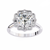 14K Gold Lab Grown Diamond Cushion Halo Engagement Ring, E–F Color, VVS–VS Clarity