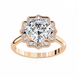 14K Gold Lab Grown Diamond Cushion Halo Engagement Ring, E–F Color, VVS–VS Clarity