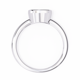 14K Gold Lab Grown Diamond Cushion Bezel Engagement Ring, E–F Color, VVS–VS Clarity