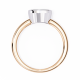 14K Gold Lab Grown Diamond Cushion Bezel Engagement Ring, E–F Color, VVS–VS Clarity