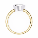 14K Gold Lab Grown Diamond Cushion Bezel Engagement Ring, E–F Color, VVS–VS Clarity