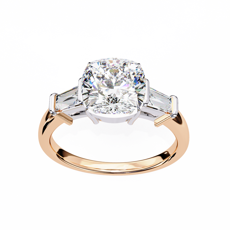 14k IGI certified cushion ring with E-F color VVS-VS clarity diamonds 118