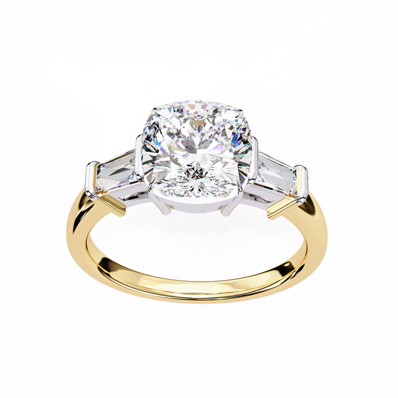 14k IGI certified cushion ring with E-F color VVS-VS clarity diamonds 118