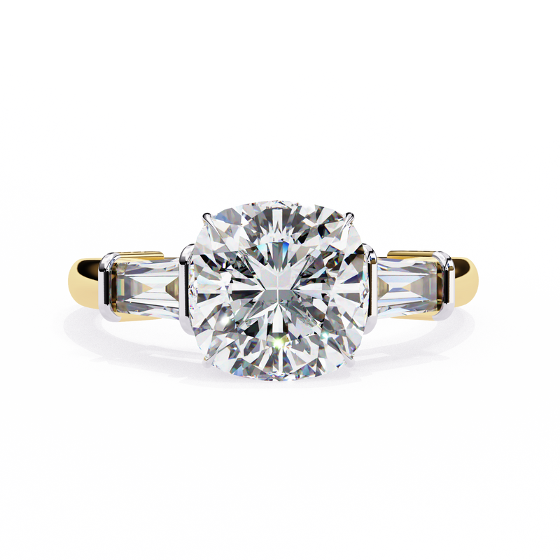 14k IGI certified cushion ring with E-F color VVS-VS clarity diamonds 118