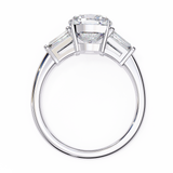 14K Gold Lab Grown Diamond Three Stone Cushion Engagement Ring, E–F Color, VVS–VS Clarity