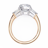 14K Gold Lab Grown Diamond Three Stone Cushion Engagement Ring, E–F Color, VVS–VS Clarity