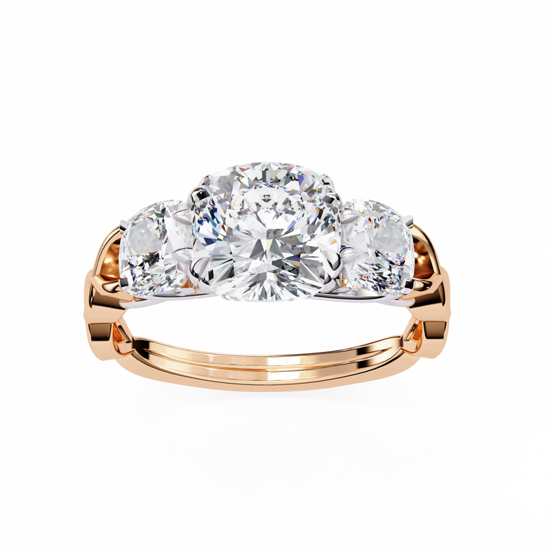 14k IGI certified cushion ring with E-F color VVS-VS clarity diamonds 119