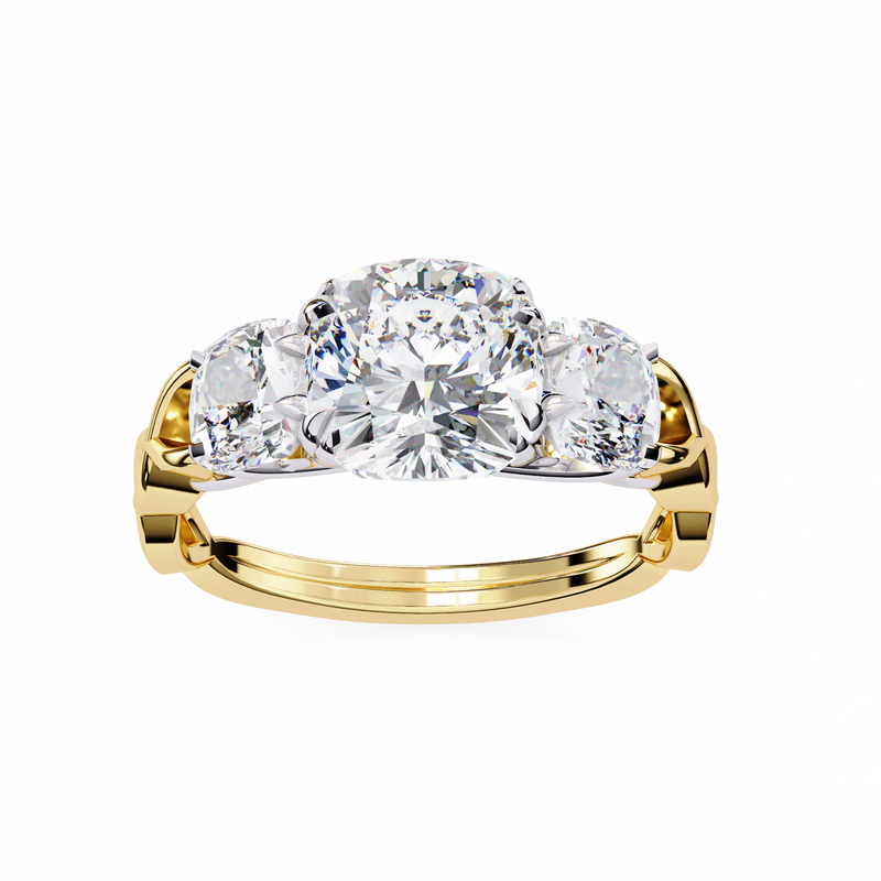 14k IGI certified cushion ring with E-F color VVS-VS clarity diamonds 119