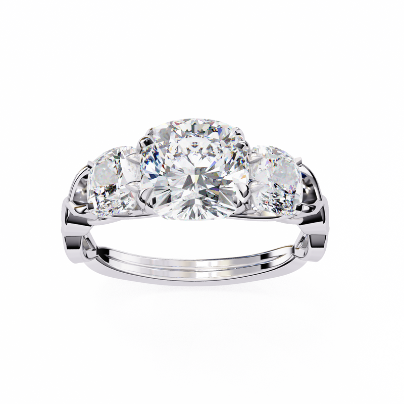 14k IGI certified cushion ring with E-F color VVS-VS clarity diamonds 119