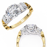 14k IGI certified cushion ring with E-F color VVS-VS clarity diamonds 119