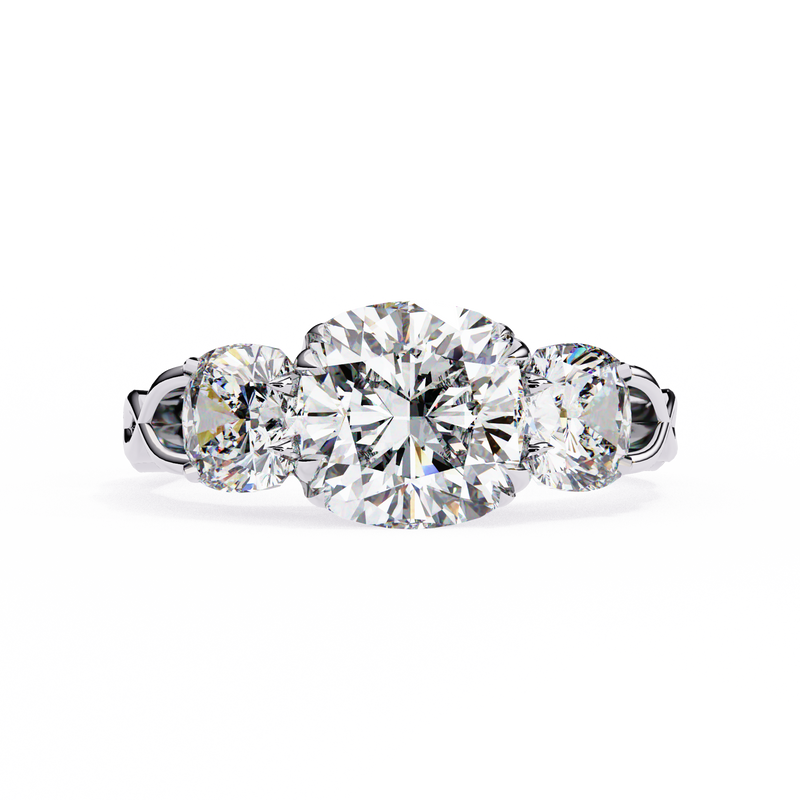 14k IGI certified cushion ring with E-F color VVS-VS clarity diamonds 119