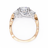 14K Gold Lab Grown Diamond Three Stone Cushion Engagement Ring, E–F Color, VVS–VS Clarity